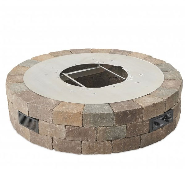 Bronson Block Round Gas Fire Pit Kit by Outdoor Great Room - Image 4